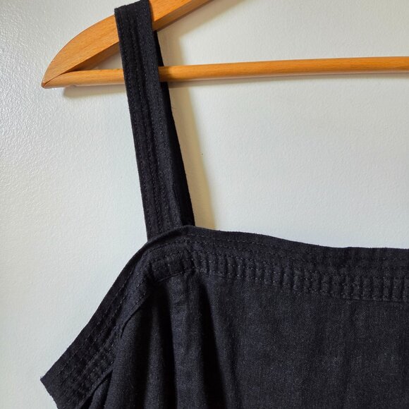 EUC OLD NAVY BLACK LINEN BLEND TANK ROMPER SIZE LARGE - Picture 5 of 16